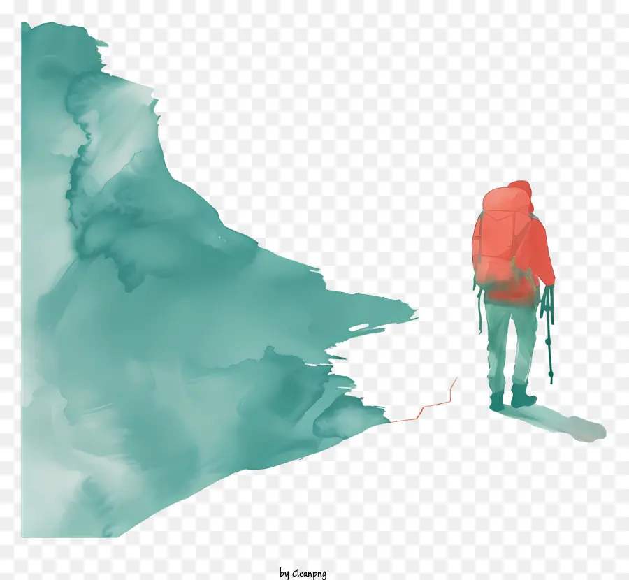 Hiker Wanderabenteuer -Bergkarte - Mann mit Karte am schneebedeckten Berghang