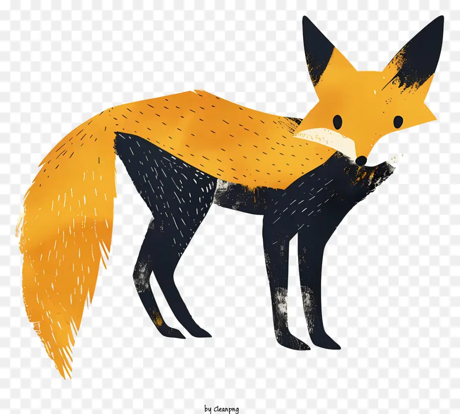 Fox Orange Fox Long Long Ears Tail Tail Whisker - Cáo nhỏ màu cam với đốm đen trên trán