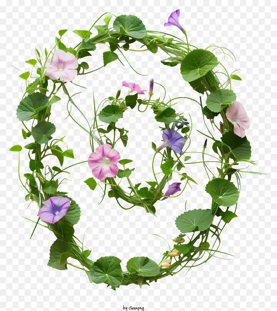 Blumen Dekoration - Kreisförmiger rosa und lila Morgenkranzkranz