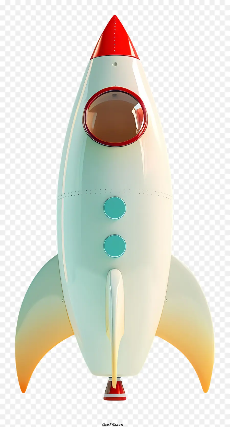 Rocket Rocket White Stripe - Piccolo razzo bianco con striscia rossa e finestra