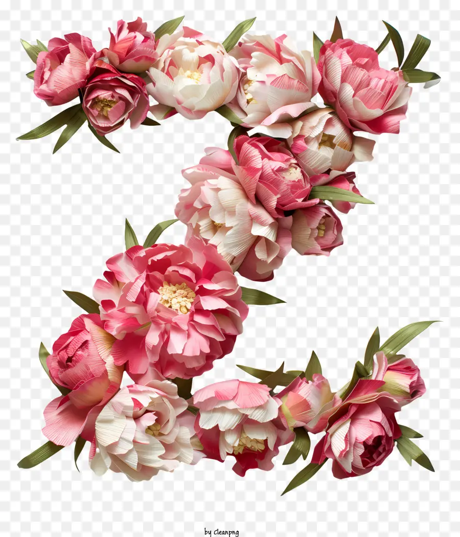 la disposizione dei fiori - Lettera di rosa z realizzata con foglie verdi