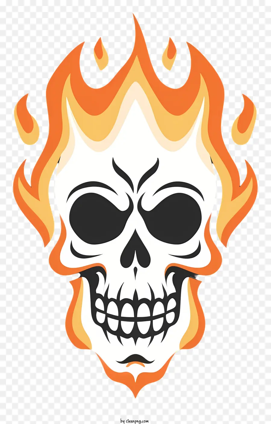 Fiamme del cranio morte oscura pericolosa - Il cranio avvolto in fiamme simboleggia il pericolo e la paura