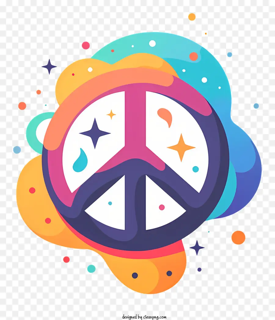 Hòa bình Dấu hiệu Hòa bình Sơn sơn Splatters sặc sỡ - Sơn đầy màu sắc splatters tạo thành đồ họa dấu hiệu hòa bình