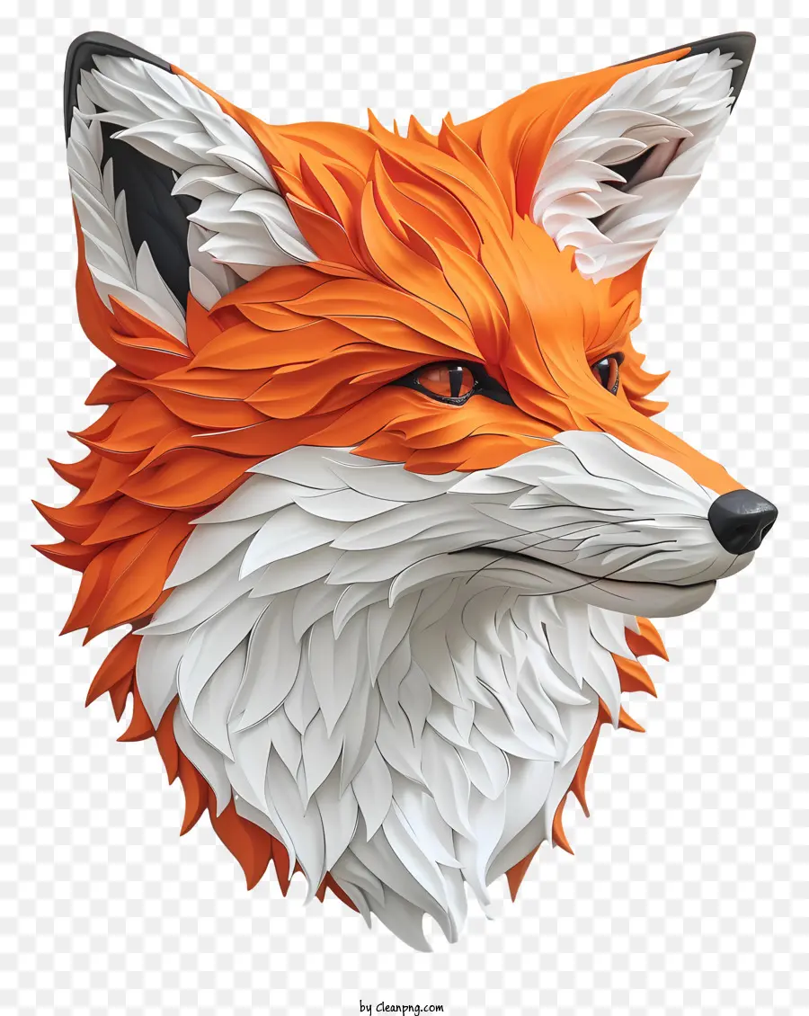 Fox Fox Illustration Orange und Weißer Fuchs detailliertes Fox -Kunstwerk 3D Fox Design - Detaillierte 3D -Abbildung von heftigem Orangenfuchs