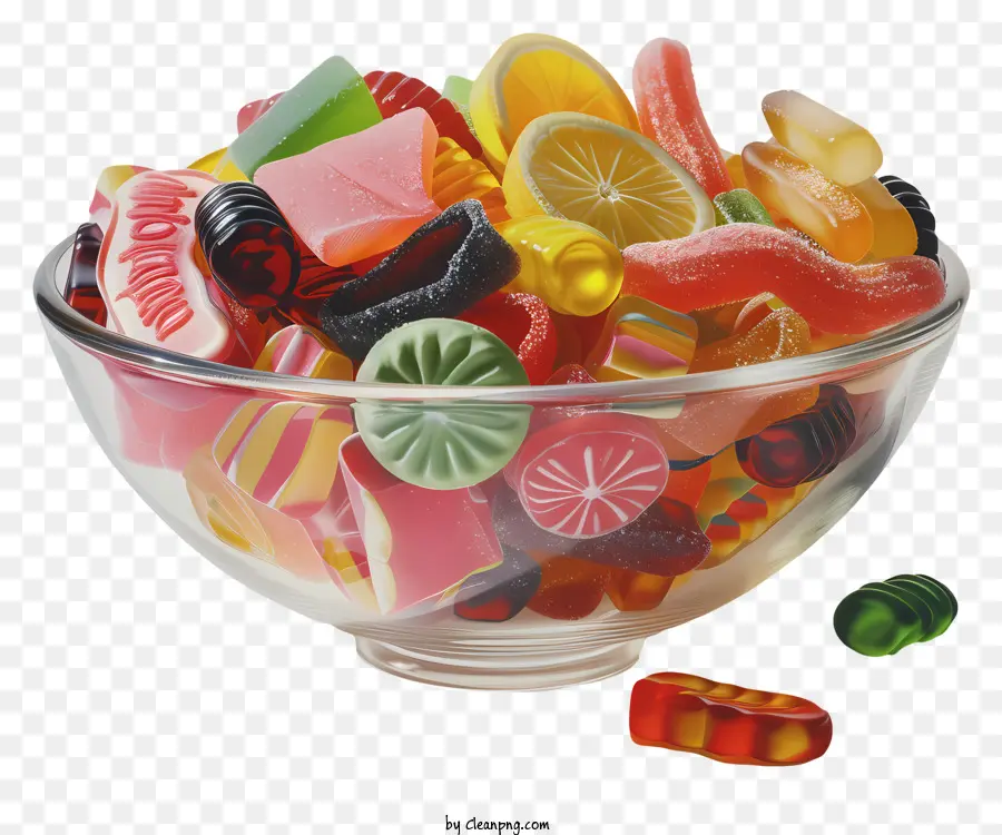 kẹo kẹo dẻo bát kẹo dẻo đậu kẹo mút gấu gummy gấu - Cận cảnh bát kẹo đầy màu sắc trên nền đen