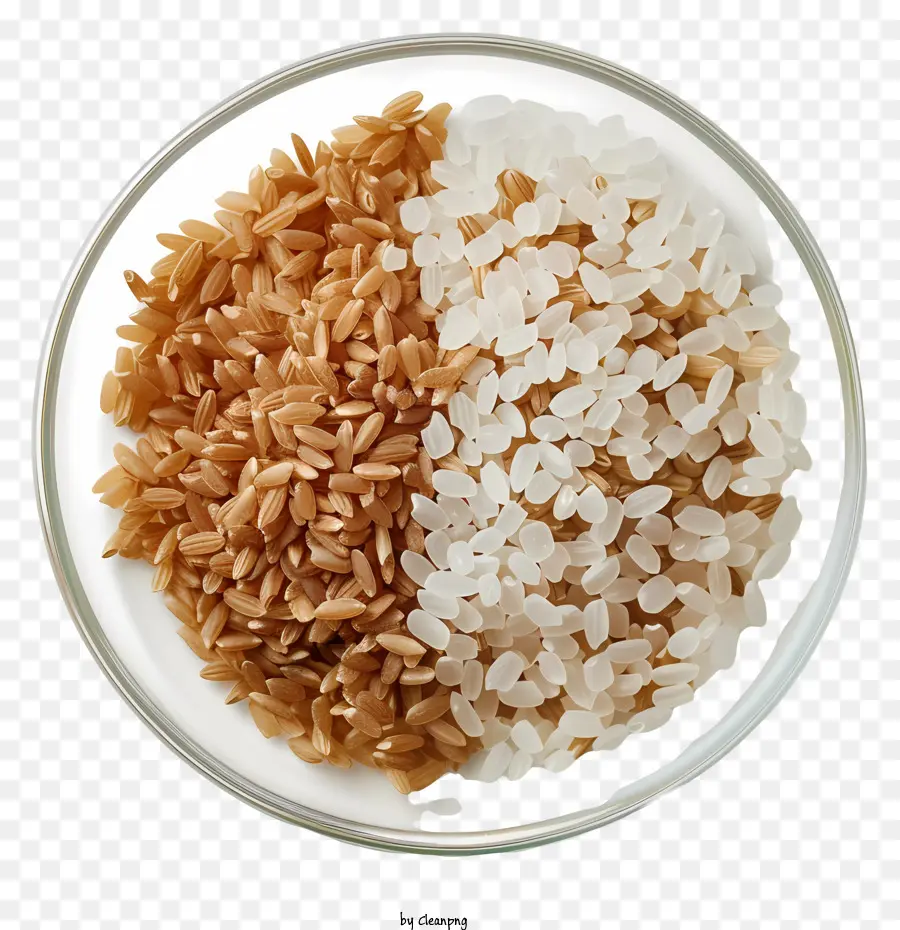 Rice Rice Bowl Butter su riso ciotola trasparente riso ben cotto - Ciotola di riso cotto con burro in cima