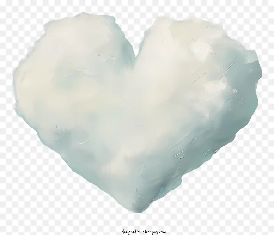 Cloud Heart Heart Đối tượng hình trái tim Tác phẩm điêu khắc băng trắng không xác định vật liệu - Đối tượng hình trái tim trên nền đen