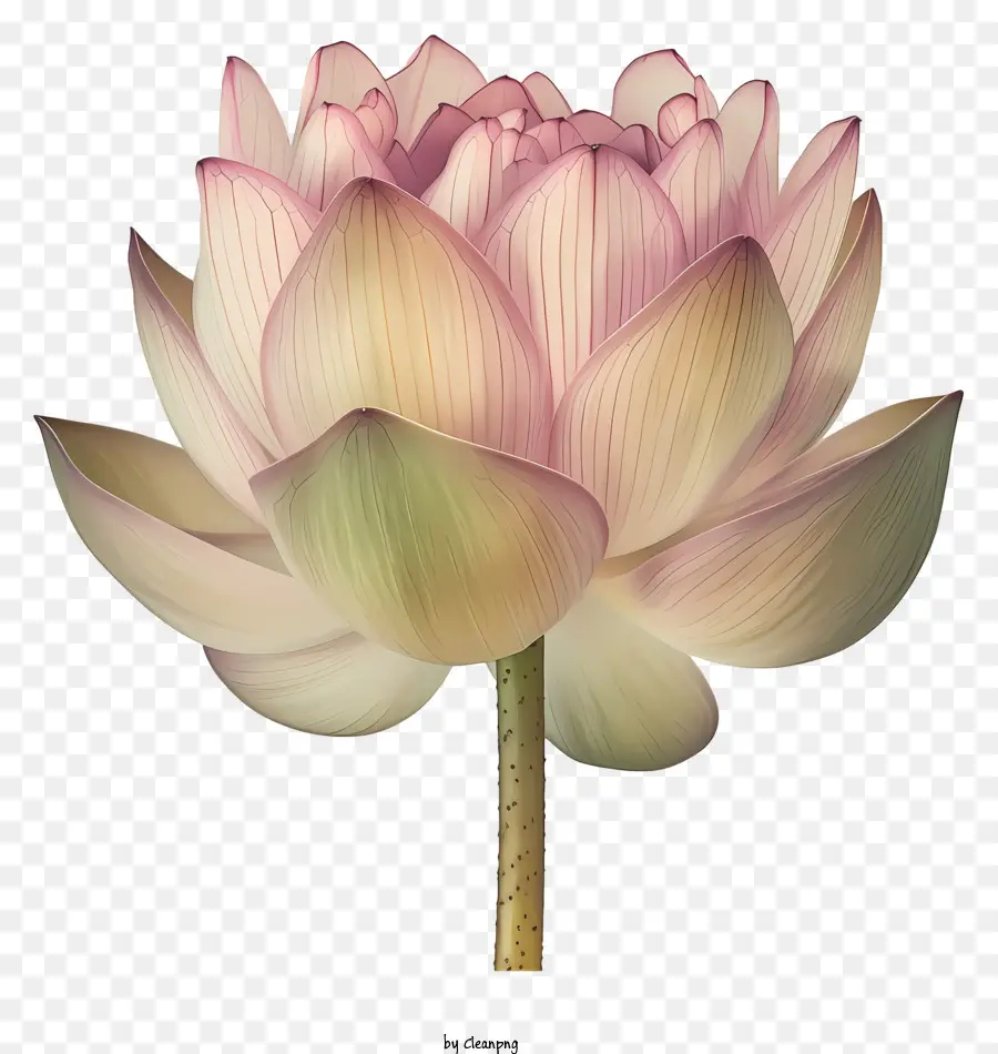 Lotusblüte - Rosa Lotusblume mit Blütenblättern auf STEM