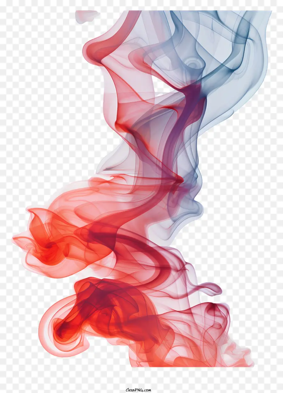 Red Smoke abstrakte Kunst rote und blaue Formen wirbeln verträumte Surrealismus - Abstrakte, komplizierte Formen in Rot, Blau und Grün