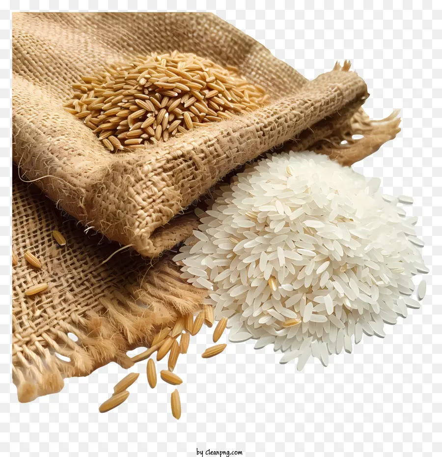 Reis lange Getreide Reissäcke aus Reishessian Square Form - Stapelte Reisbeutel: beschriftet und unbeschrieben