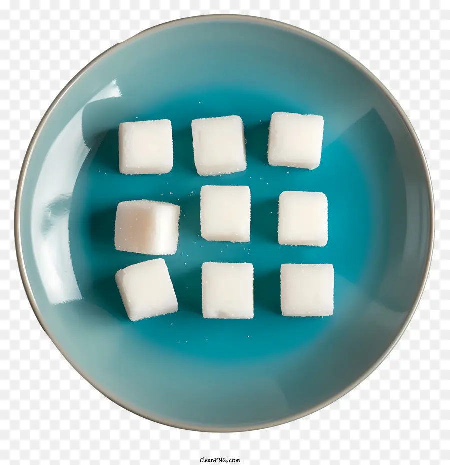 Pfeil Form - Blaue Teller mit weißem Würfelpfeil