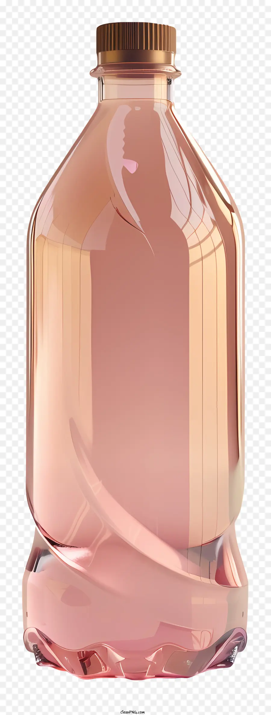 bottiglia di plastica - Bottiglia rosa e senza etichetta con contenuto di cappuccio aperto sconosciuto
