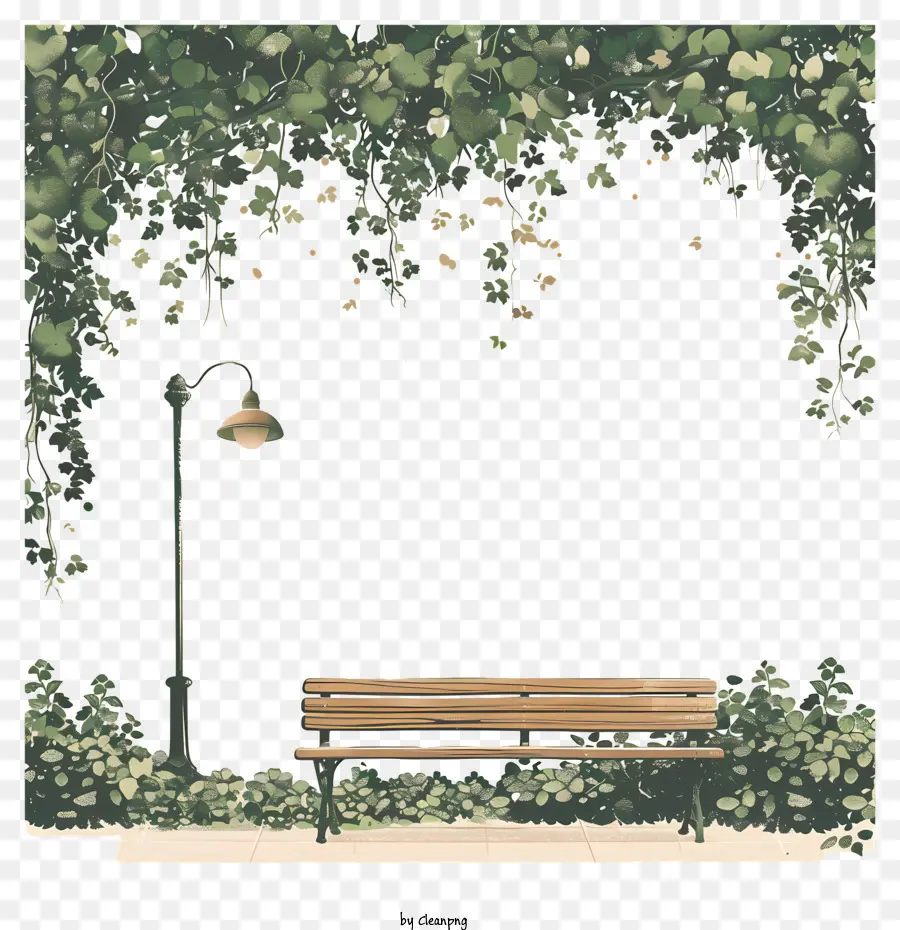 park bench wooden bench trellis vines leaves