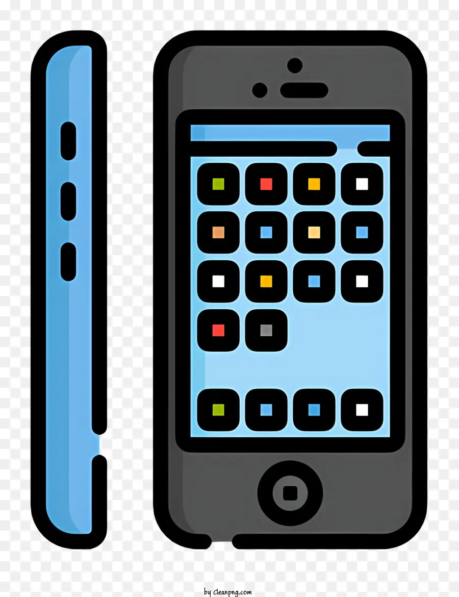 mobile logo - Schwarz -Weiß -Handy mit Knöpfen