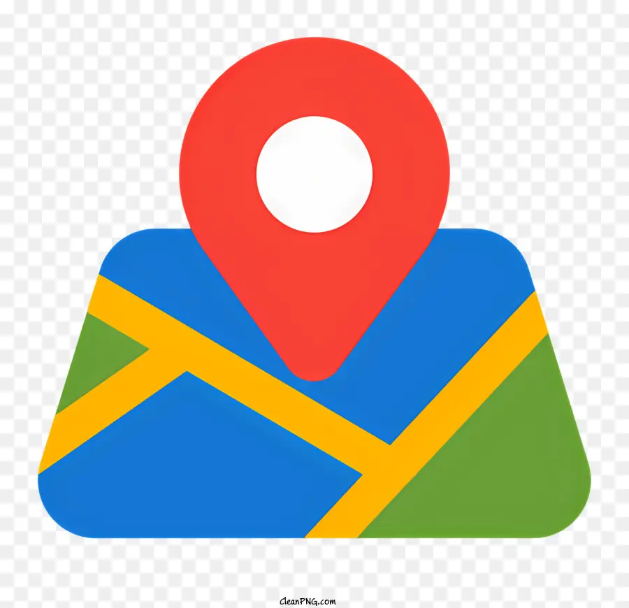 Logo Di Google Maps - Icona della mappa piatta con pin point rosso