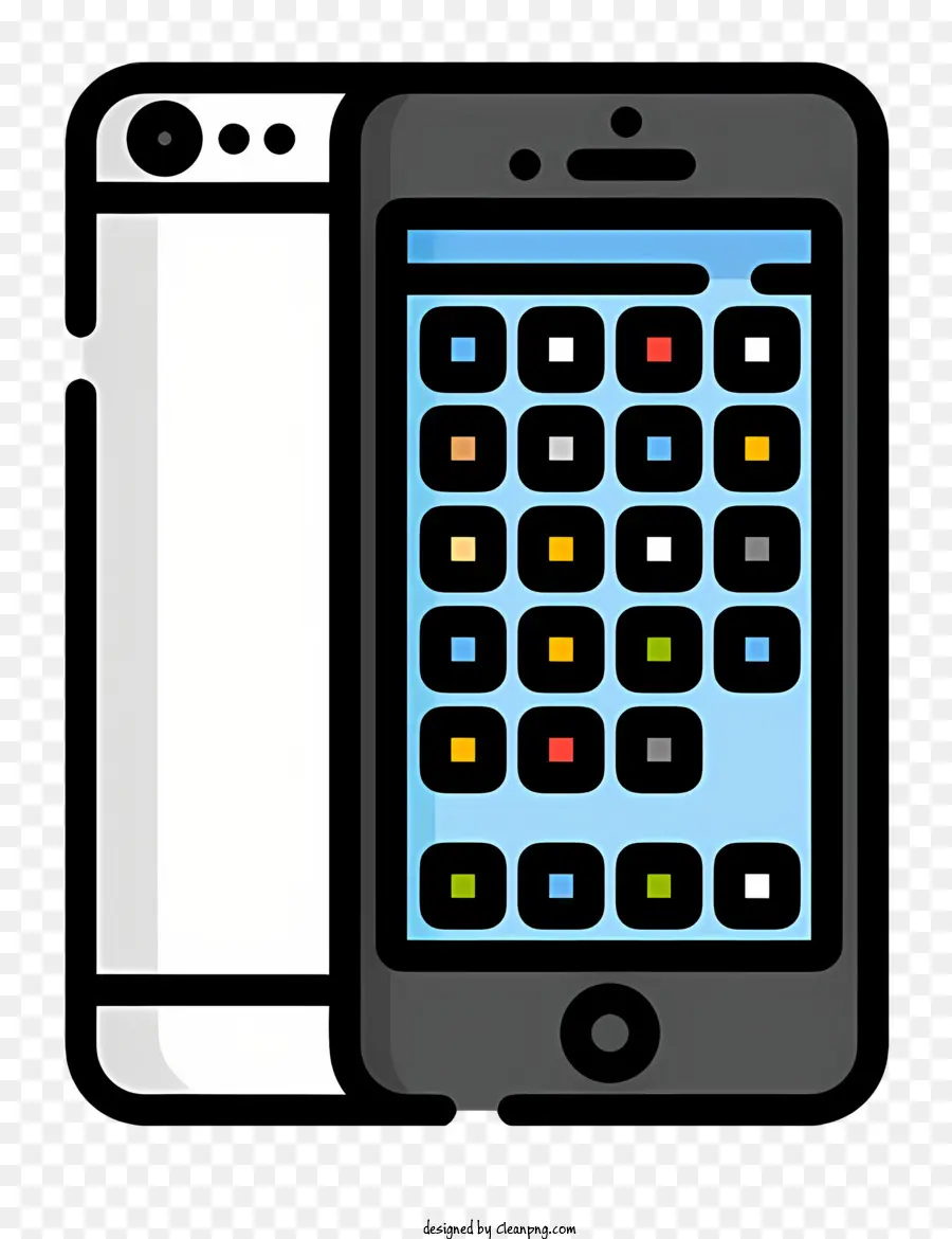 điện thoại di động logo - Điện thoại thông minh có hình vuông đầy màu sắc trên màn hình