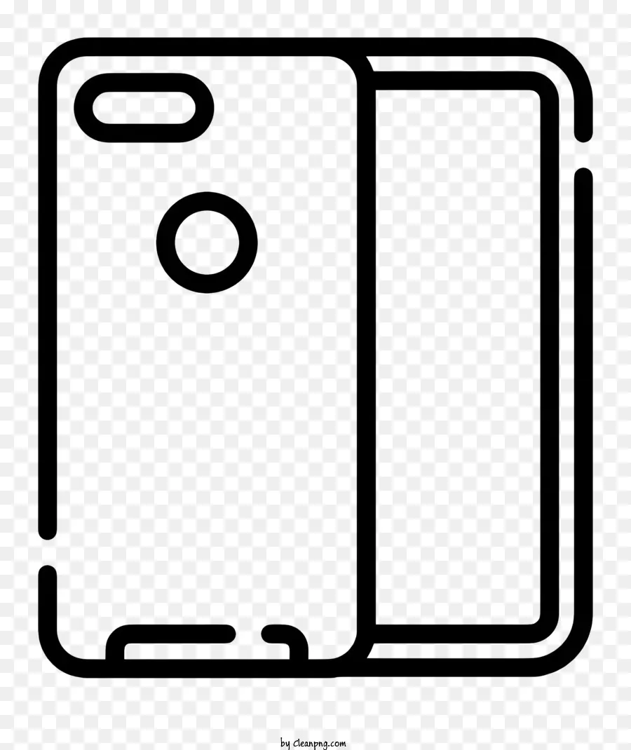 mobile logo - Schwarze rechteckige Form mit abgerundeten Ecken