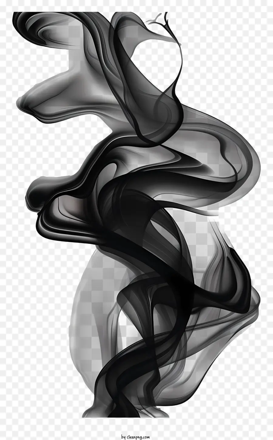 Schwarzer Rauch abstrakte Malerei schwarz -weiß wirbelnde Formen Pinselstriche - Abstrakte Schwarz -Weiß -Gemälde mit Bewegung