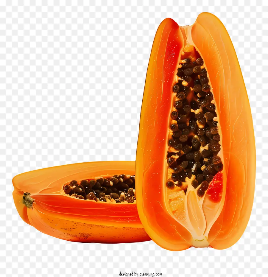 Papaya reife Papaya Papaya Samen Papaya Frucht halbiert Papaya - Reife Papaya mit Samen, saftig und lebendig