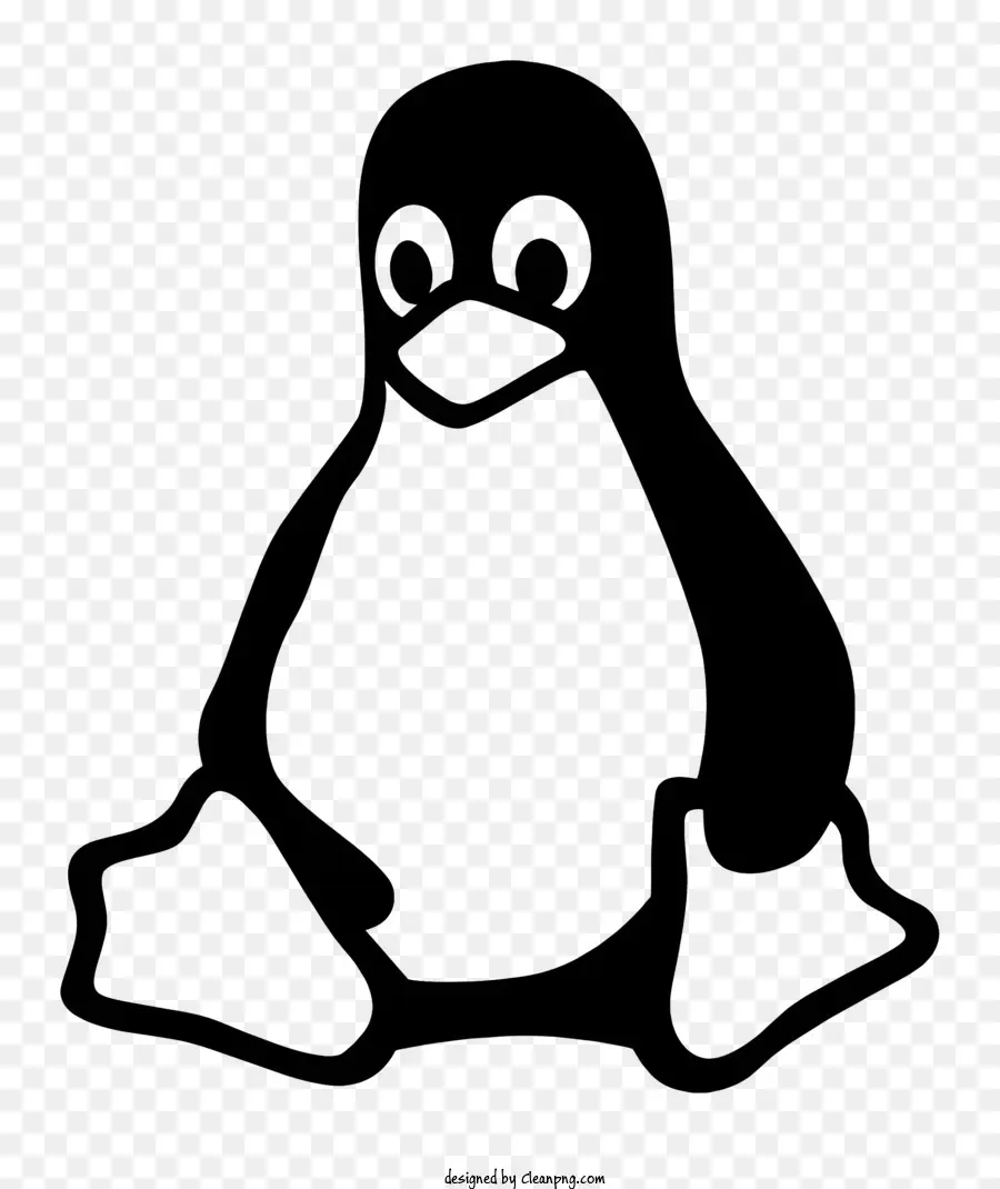 linux logo - Pinguin -Silhouette in X -Form auf dem Boden