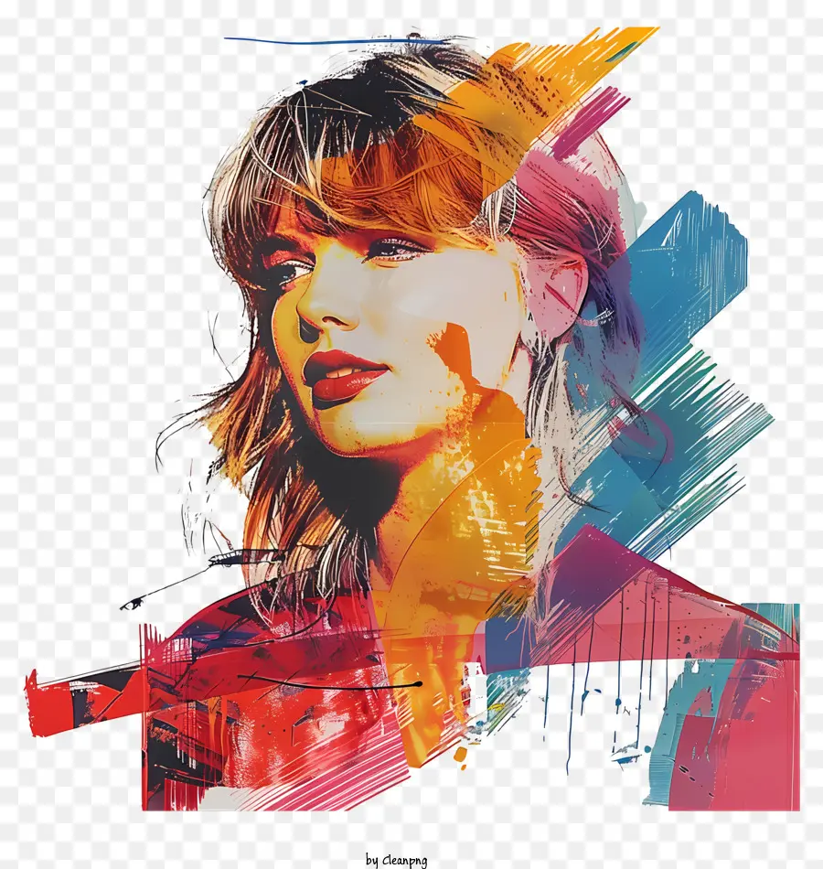 tratti di pennello - Ritratto colorato di una donna di profilo