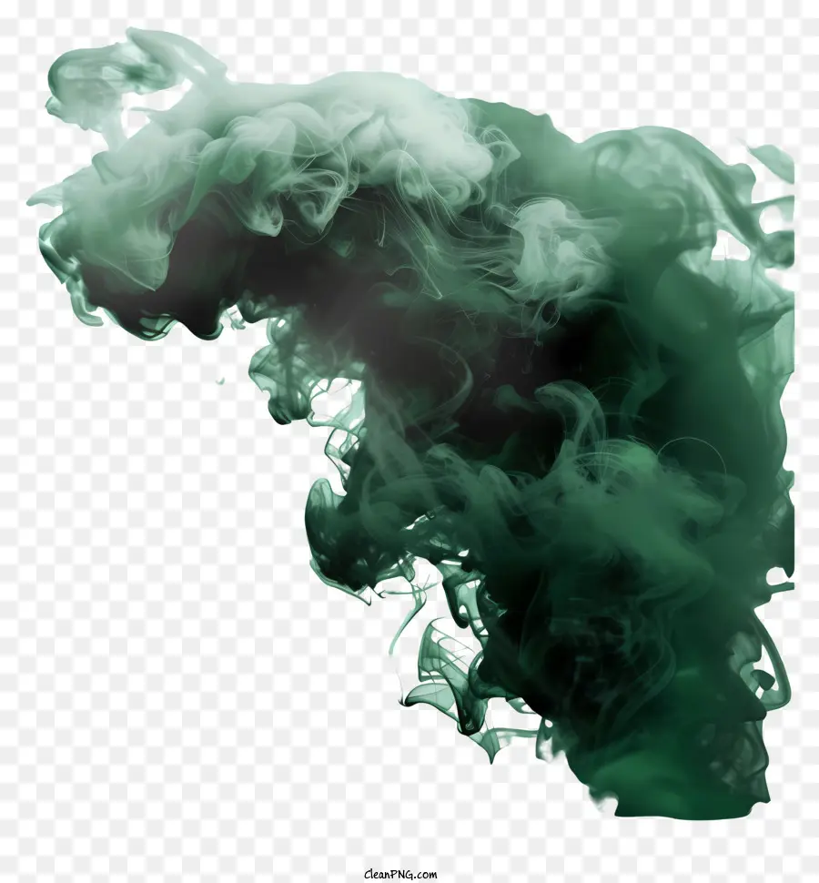 grüner Rauch dunkle Wolke grüne feuchte Luft - Digitale dunkelgrüne Wolke in der Luft schweben