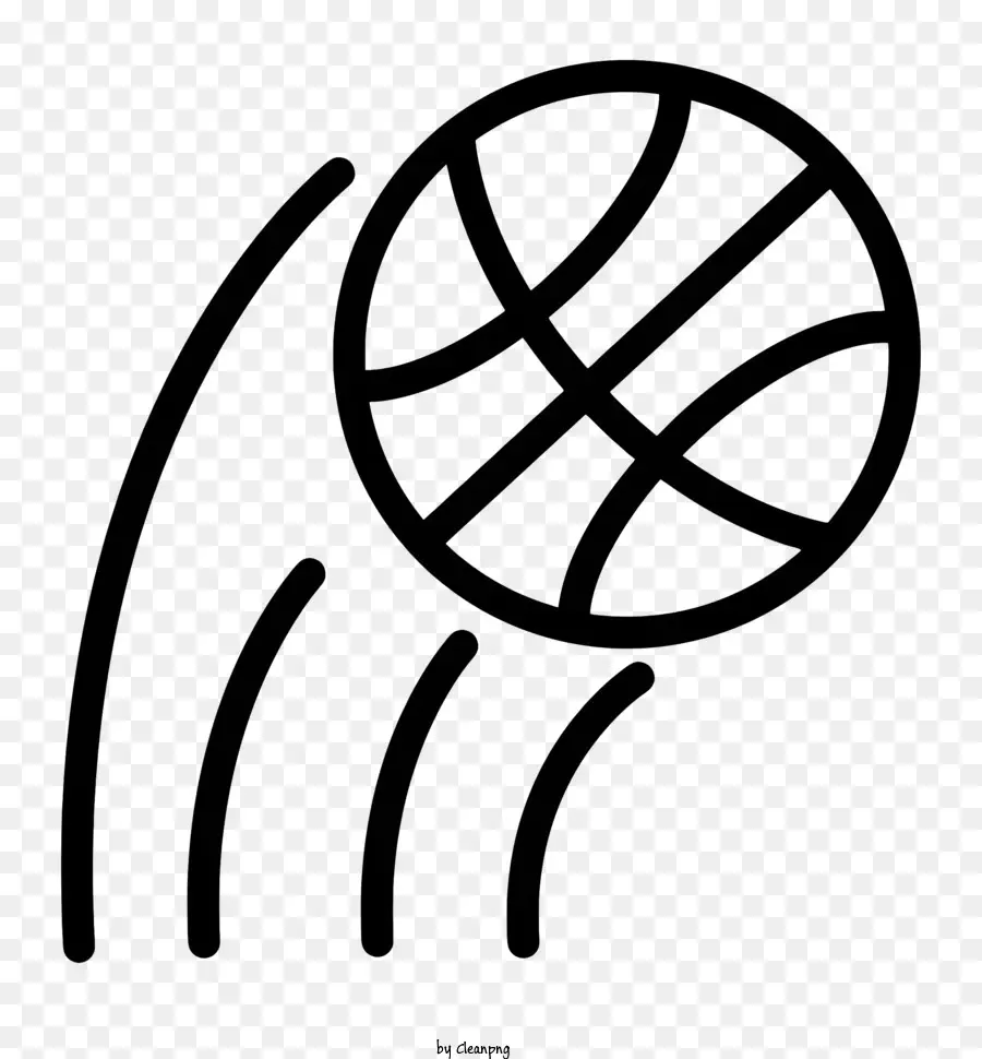 basketball logo - Abstrakte schwarz -weiße fliegende Stoffkugel