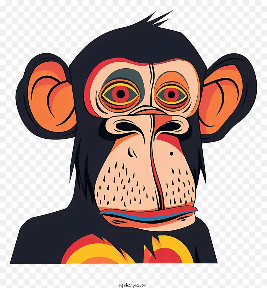 scimmia - Valuta di scimmia colorata, espressiva e felice con i denti