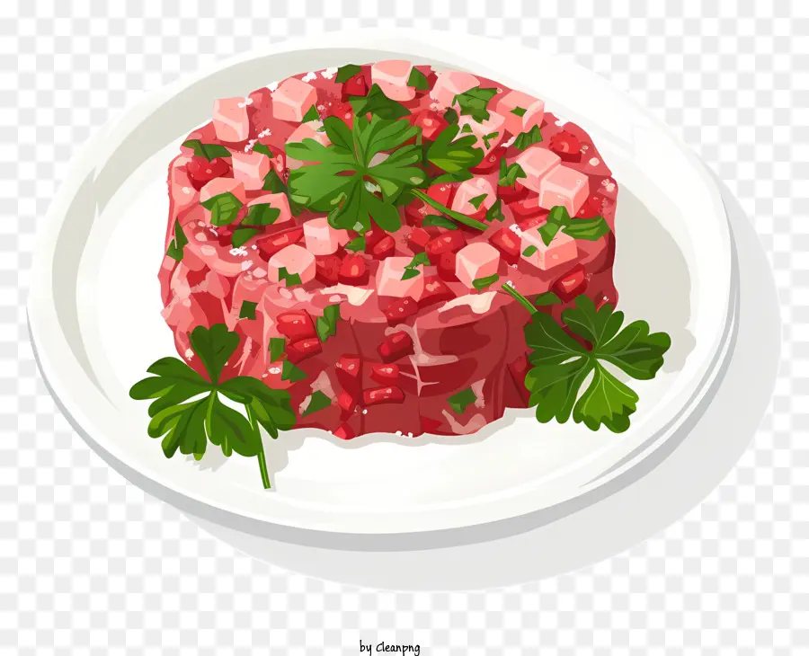 rau mùi tây - Tấm thịt bò sống với rau mùi tây