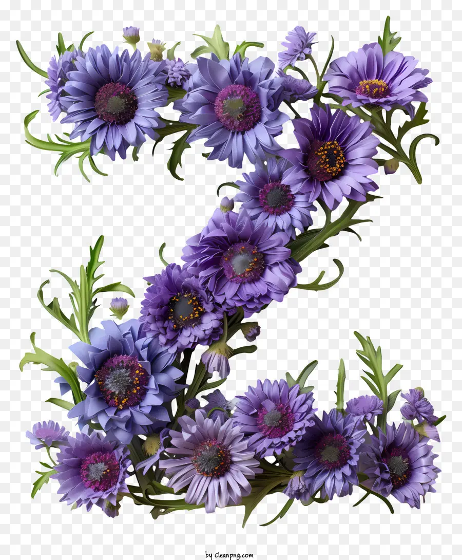 florales Design - Verzierte lila Blume 