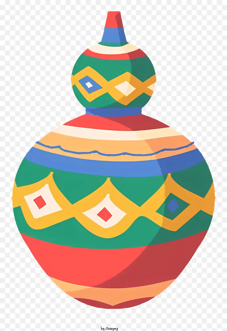Vaso colorato decorazione decorata decorativa a strisce decorative ceramica in argilla decorativa in ceramica - Vaso colorato e ornato con motivo a strisce
