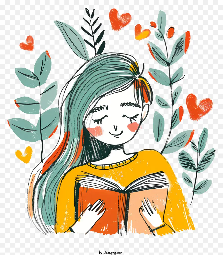 book lover girl garden reading flowers