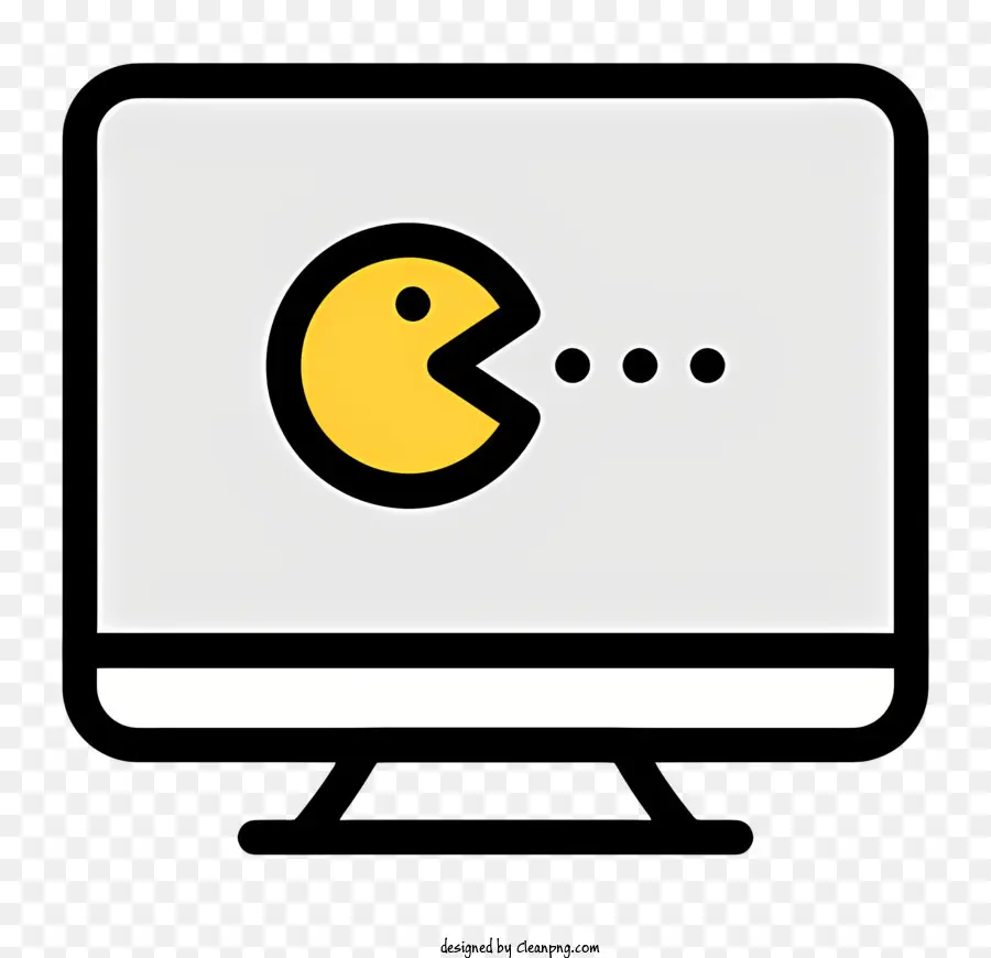 mặt cười - Màn hình máy tính với khuôn mặt Pacman mỉm cười