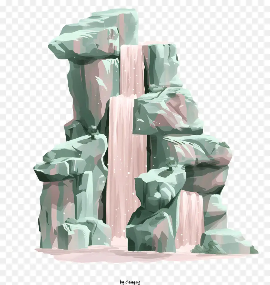 cascata - Cascata colorata che scorre lungo la superficie rocciosa