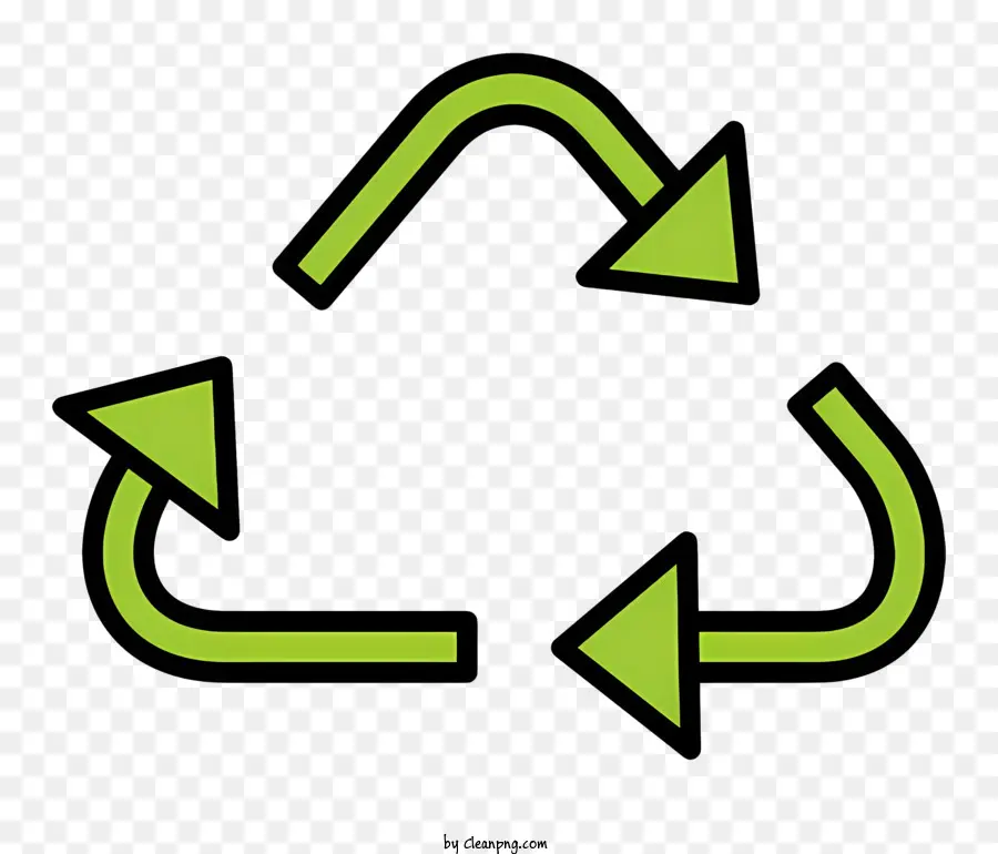 recycling logo - Grünes Recyclingsymbol auf schwarzem Hintergrund