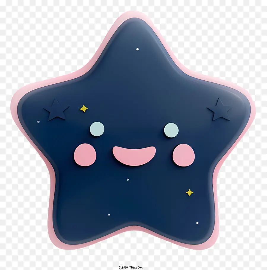 Stern Emoji - Entzückende sternförmige Figur mit süßem Gesicht