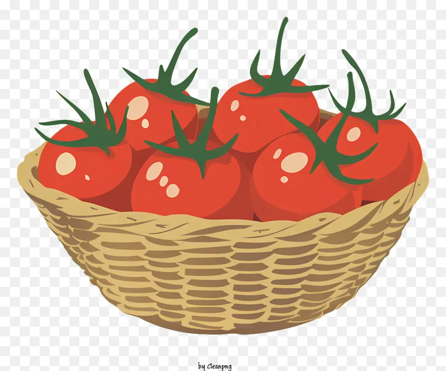cherry tomato wicker basket tomatoes ripe red