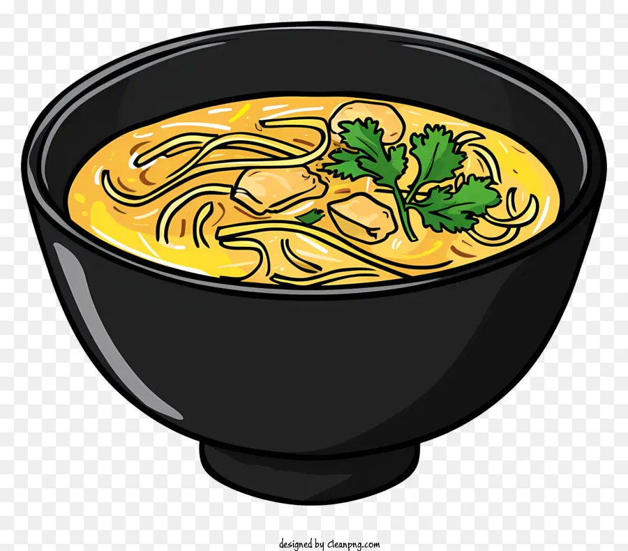 carote di noodles di pollo zuppa khao soi - Zuppa di noodle di pollo con carote e guarnizione