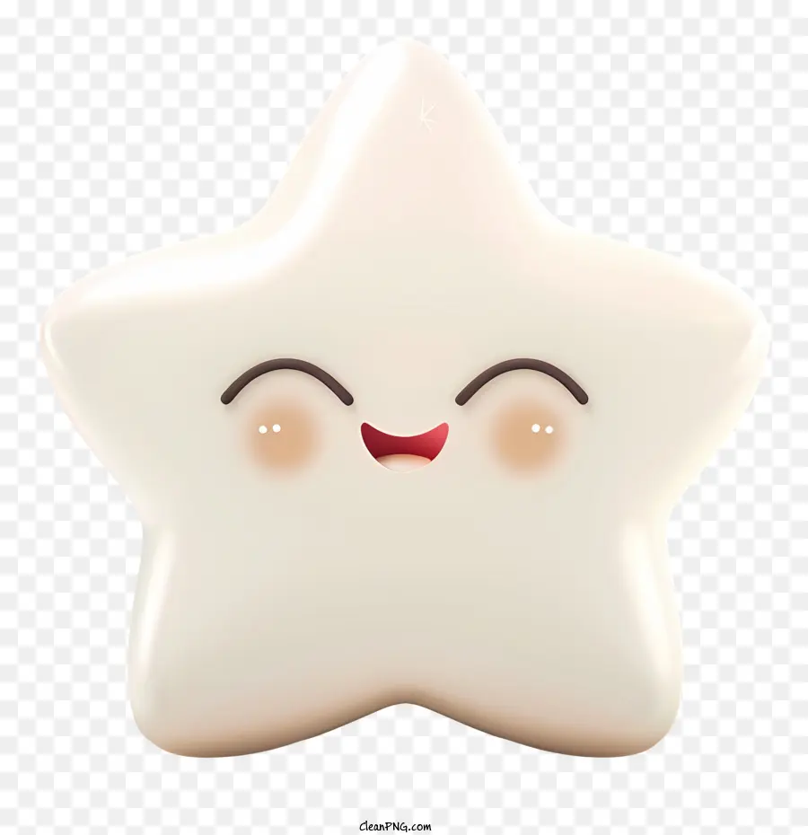 Stern Emoji - Glücklicher weißer Stern mit gezogenem Gesicht