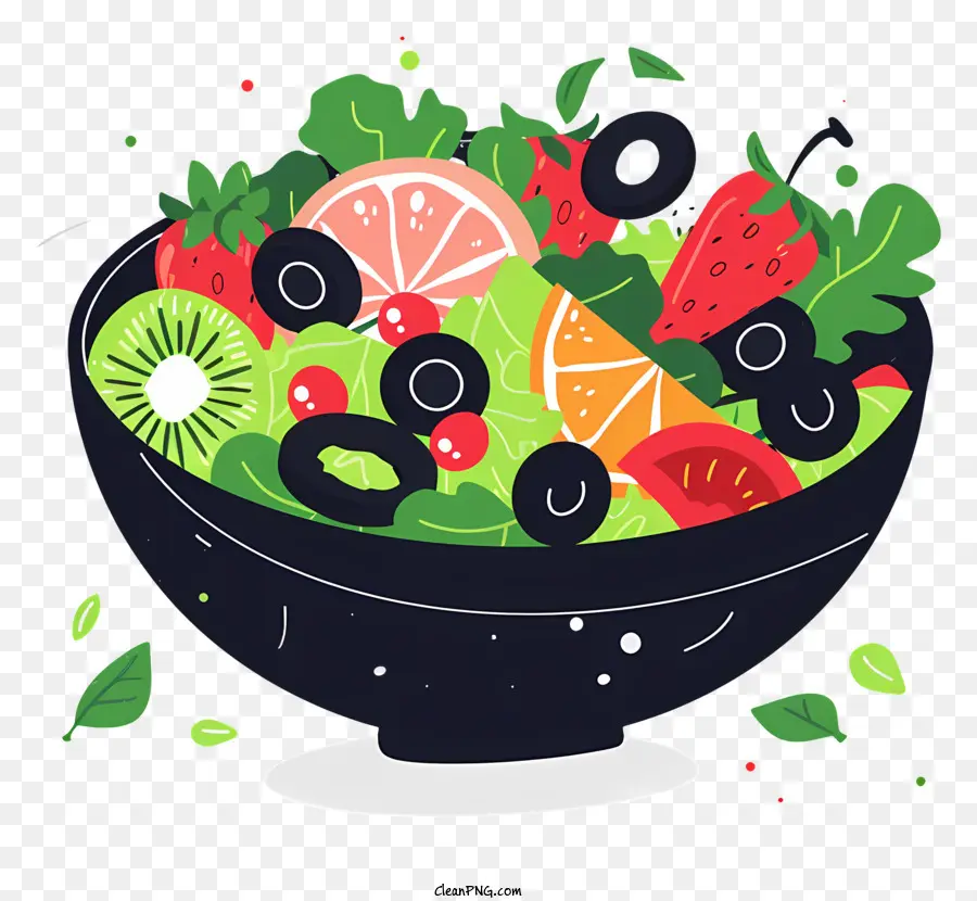 Salat - Frisches Obst und Gemüse in der Schüssel