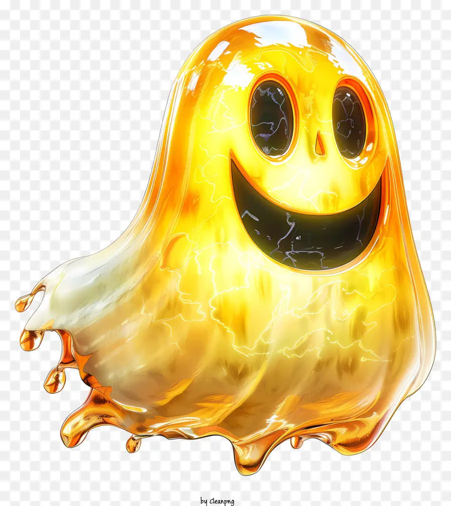 pacman fantasma - Felice fantasma liquido che indossa un cappello sorridente