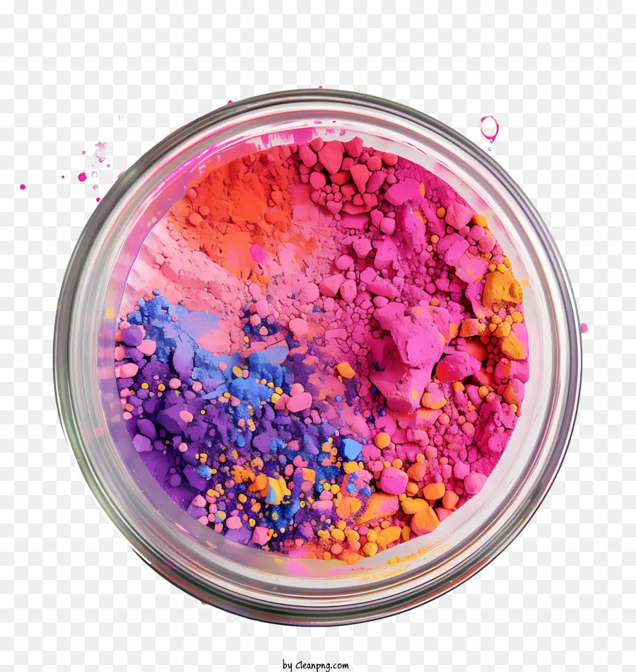holi powders pigments colorful glass jar mixed colors