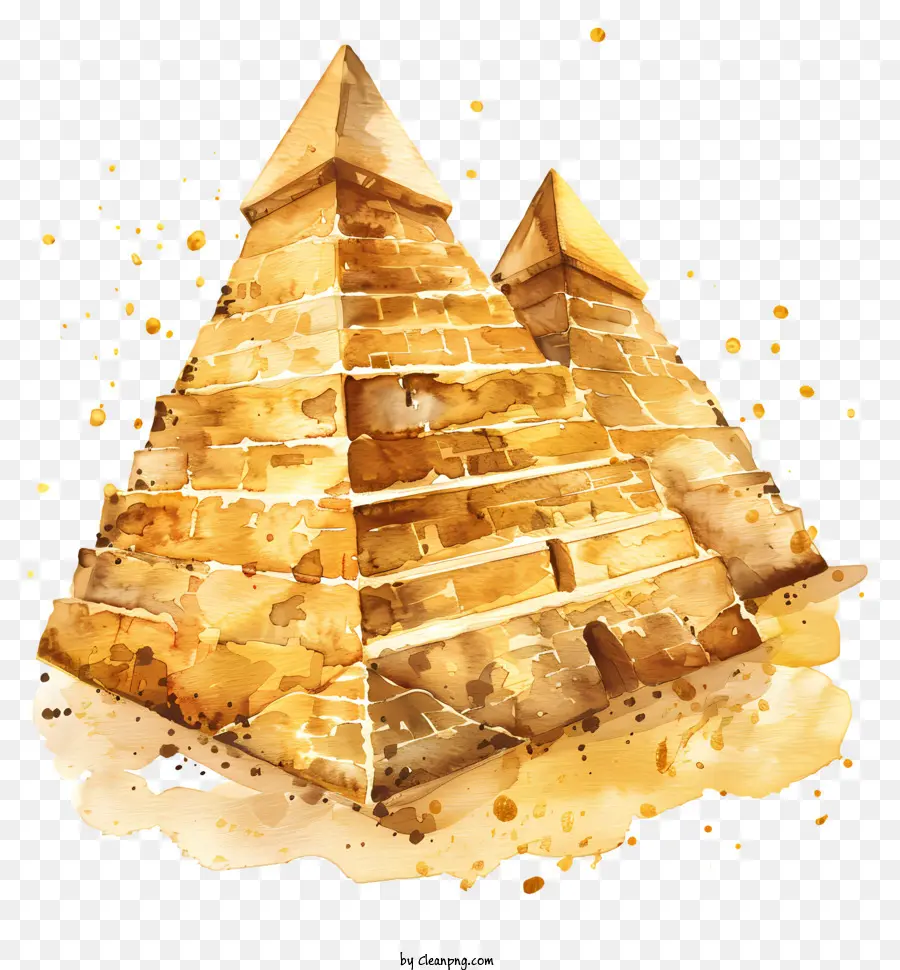 Sơn vàng - Kim tự tháp màu nước phủ vàng gợi lên cổ xưa và tôn giáo