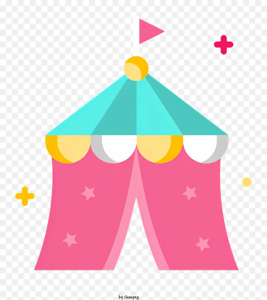 tenda da circo - Tenda da circo colorata con decorazioni e tavoli festivi