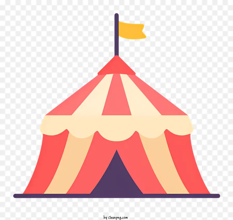 Zirkuszelt - Zirkuszelt mit weißem Oberteil und Flagge