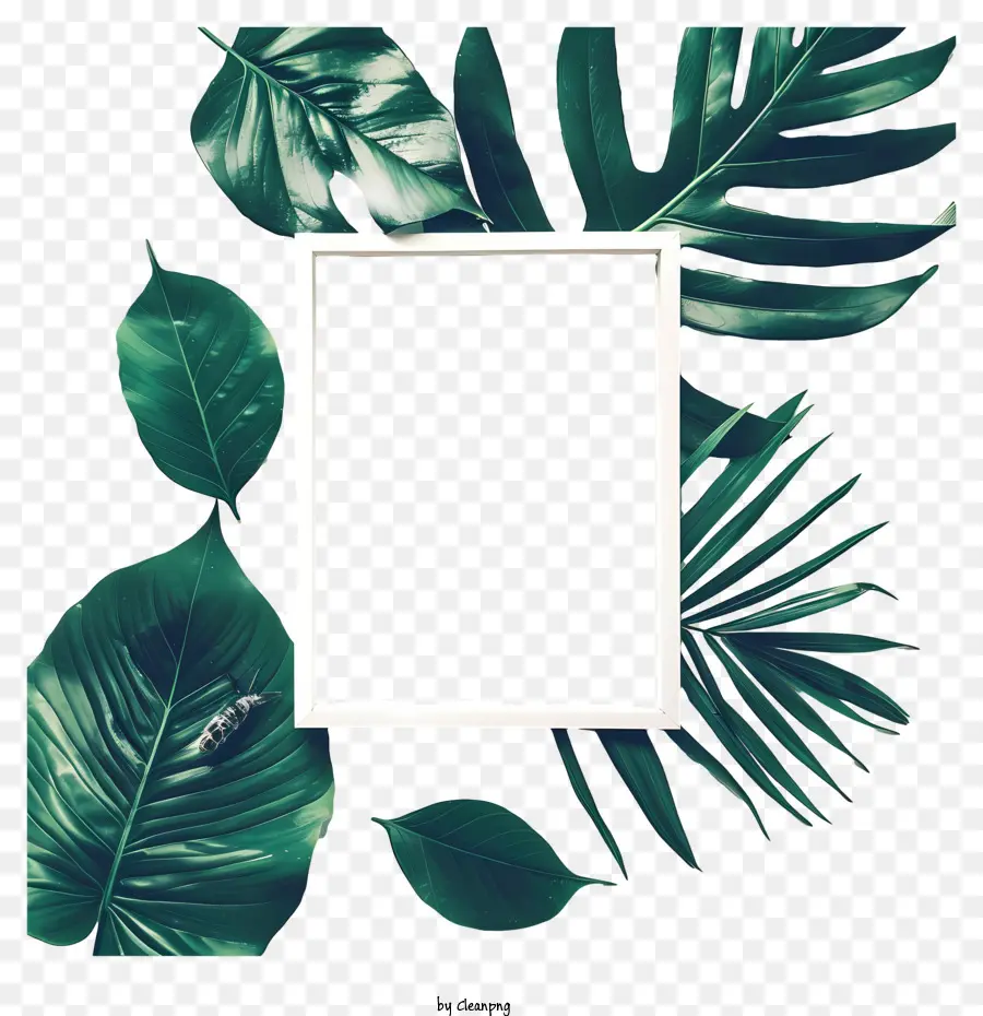 polaroid telaio - Frame di foglie con testo 