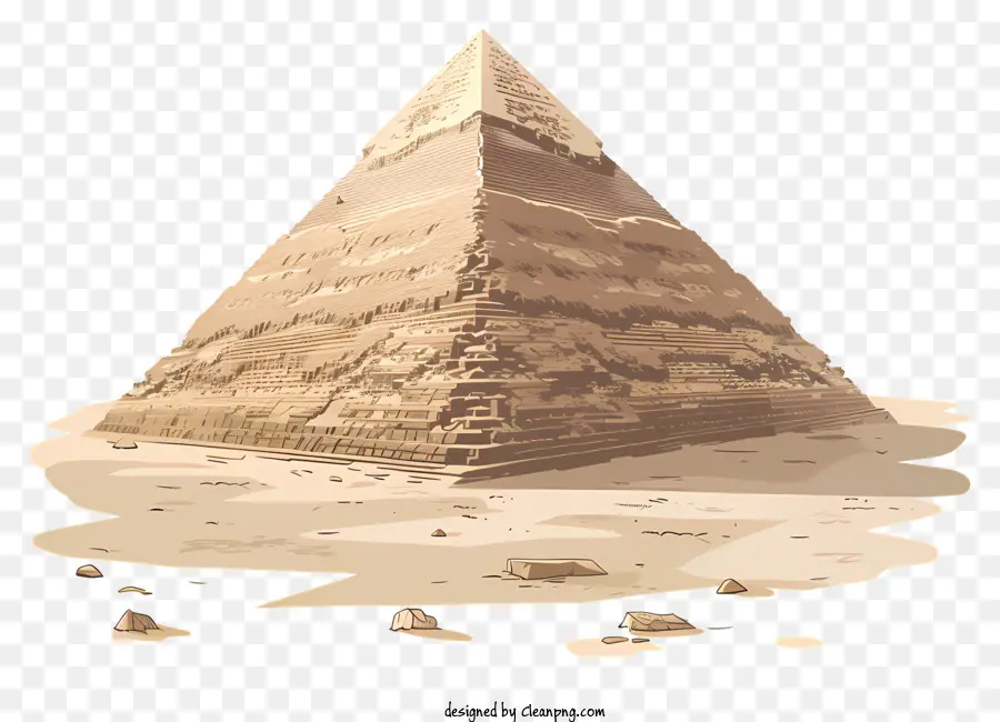 Ägyptenpyramide Antike Pyramidenerosionsandsteinstruktur Verwitterung - Erodierte Sandsteinpyramide mit Crack und Felsen
