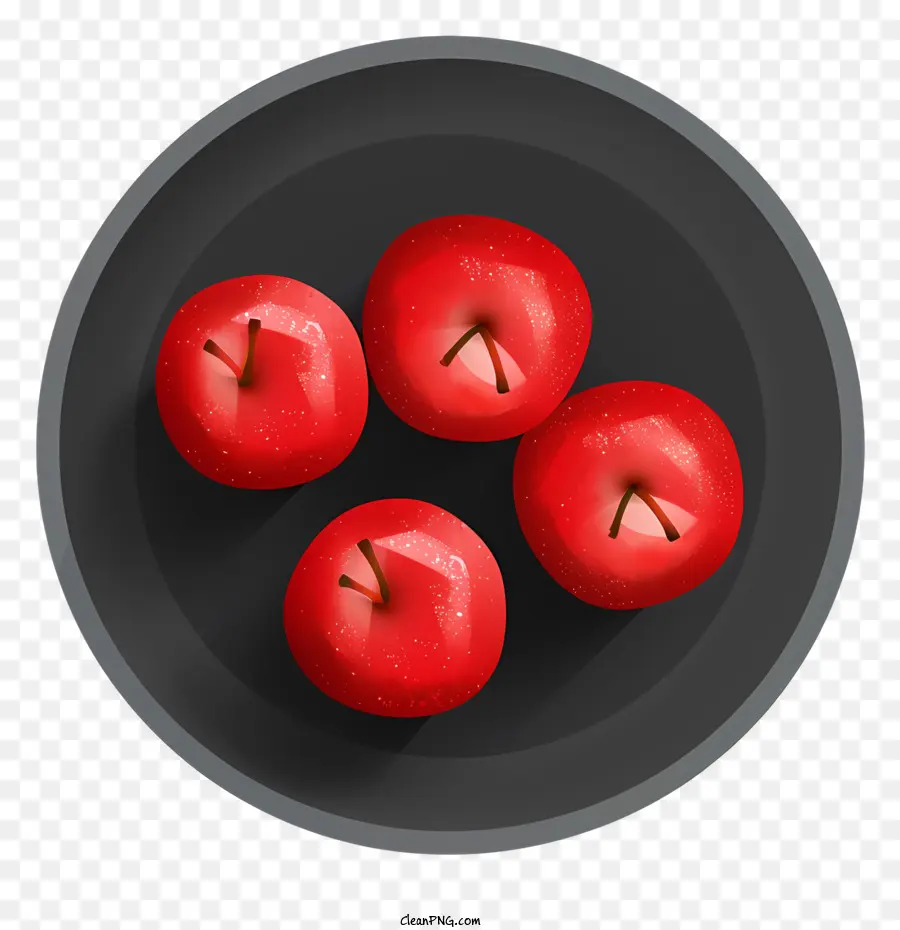 mele rosse mele rosse ciotola frutta snack sani - Ciotola di mele rosse dimezzate su sfondo nero