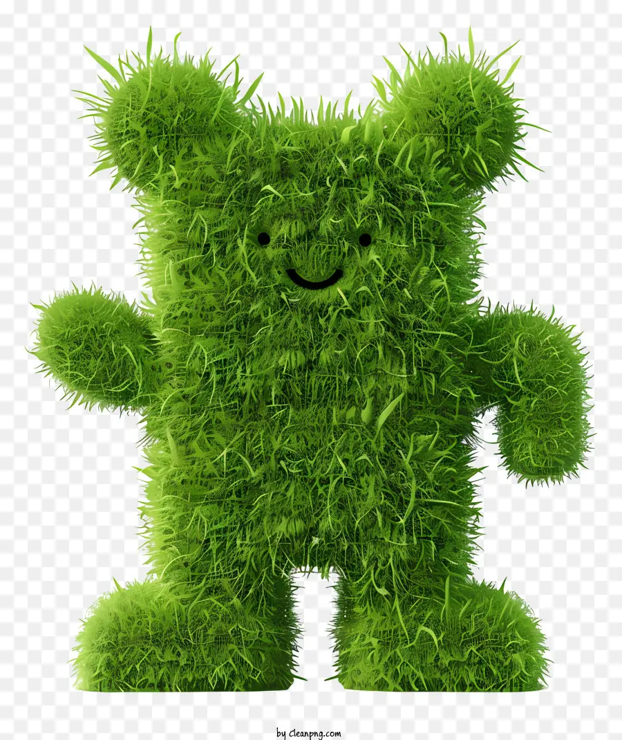 grünes Gras Teddybär süßes Spielzeug einzigartige Design kreativer Kunst - Gras -Teddybär mit energetischer Haltung