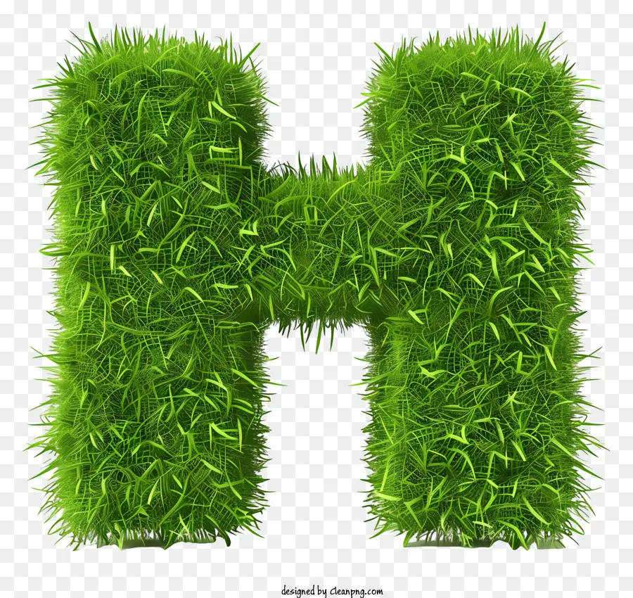 Elemento idrogeno di erba verde simbolo di erba verde - Lettera di erba H simboleggia l'abbondante elemento di idrogeno